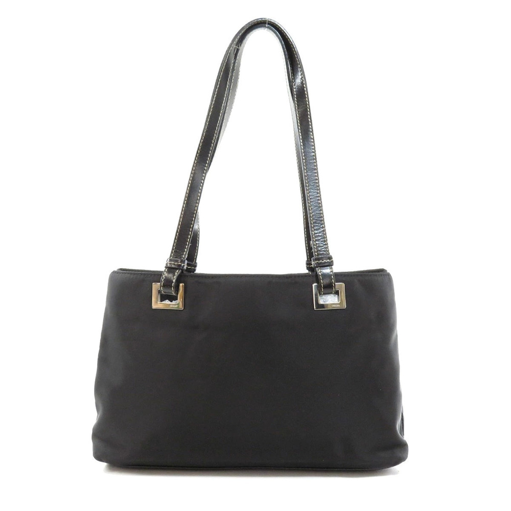 Prada Tote Tessuto Leather Shoulder Black Bag Black